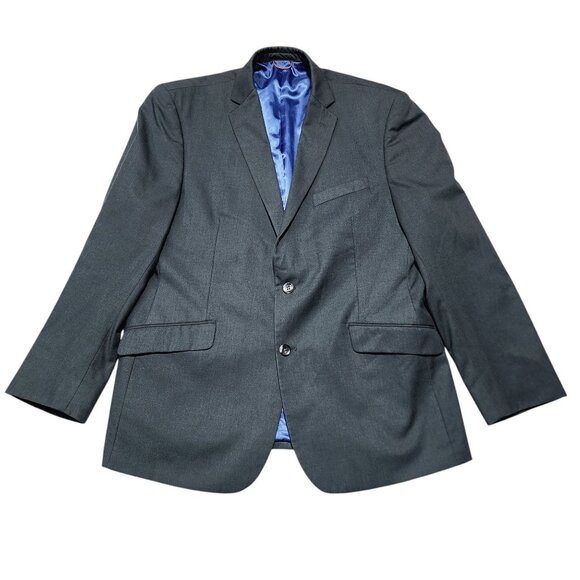 Billy London Mens Dark Gray Blazer Suit Jacket 44R Polyester & Rayon Blend - Picture 1 of 11